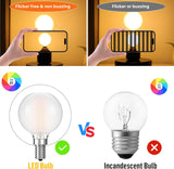 G16.5 LED Light Bulb 40w Equal 4W Type G Bulb,Dimmable Frosted E12 Globe Bulb,Round Candelabra Light Bulbs for