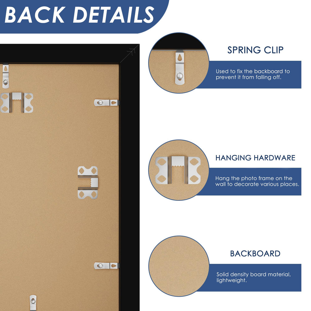 20x28 Picture Frame Set of 6, Wall Mount Display, Black