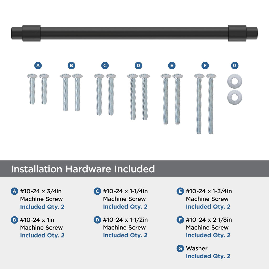 12" Destine Matte Black Appliance Pull