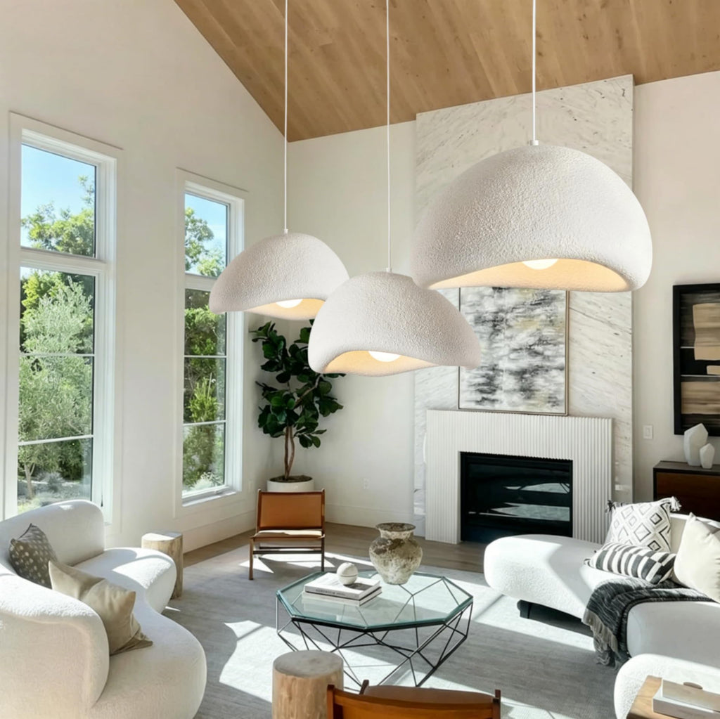 Scandinavian Pendant Light White Concrete Cement Chandelier