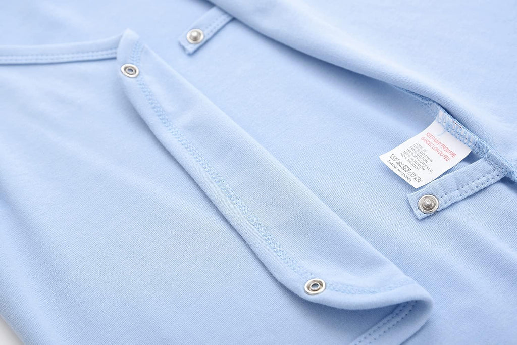 Baby Boy Girl Side Snap Bodysuits - 100% Cotton Plain Long Sleeve Baby Kimono -, 3 Pack