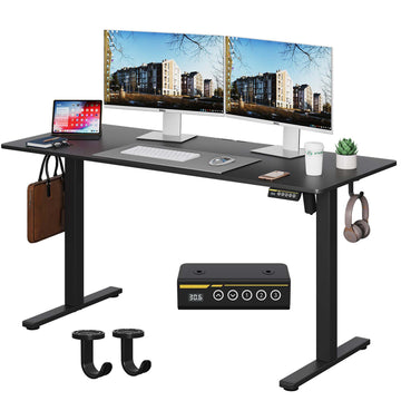 55 x 24 Inch Electric Standing Desk, 3 Memory Presets, Black