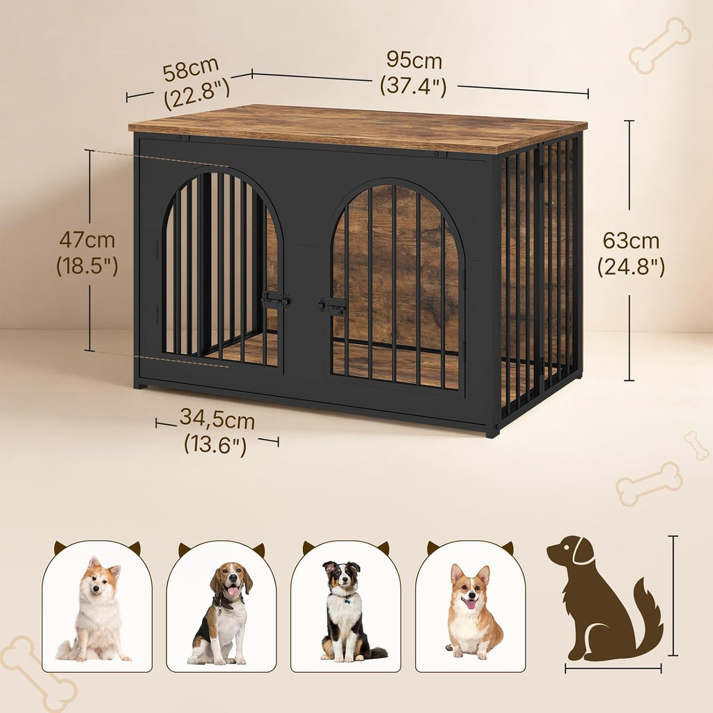 Dog Crate Furniture Foldable, Assembly-Free Dog Kennel