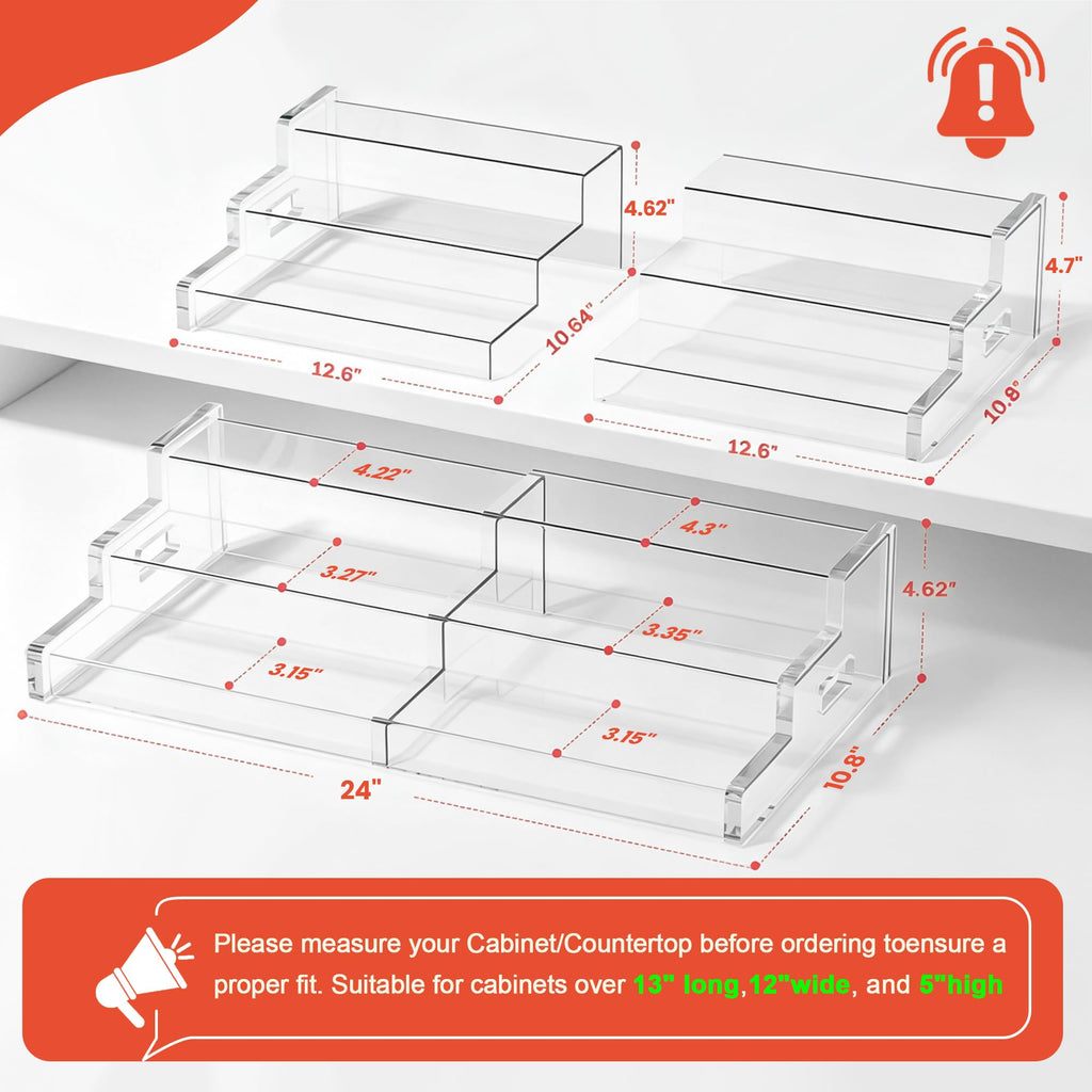 Adjustable Acrylic Can Storage Holder, Expandable Soda Organizer Holds Up to 24 Cans For Cabinet, Pantry