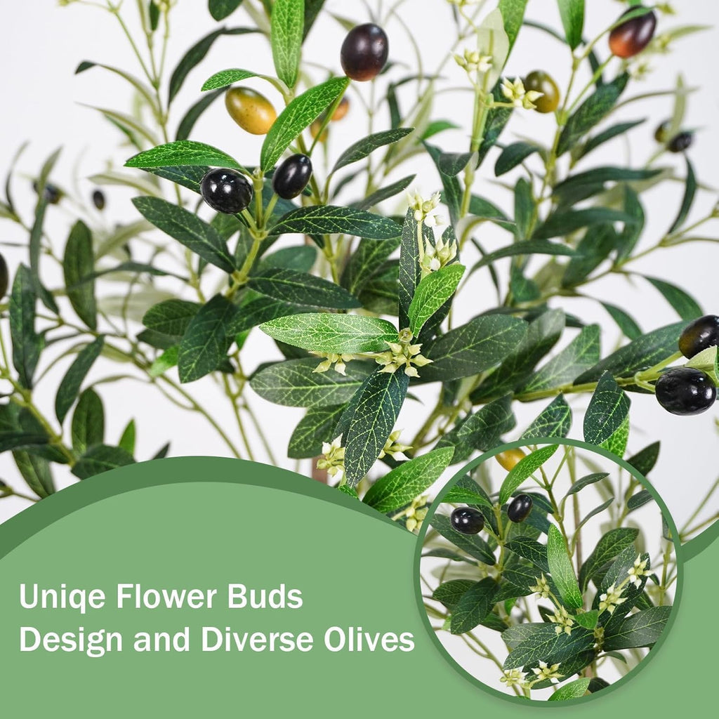 Large Artificial Olive Tree 8FT, Indoor Outdoor Faux Tall Tree