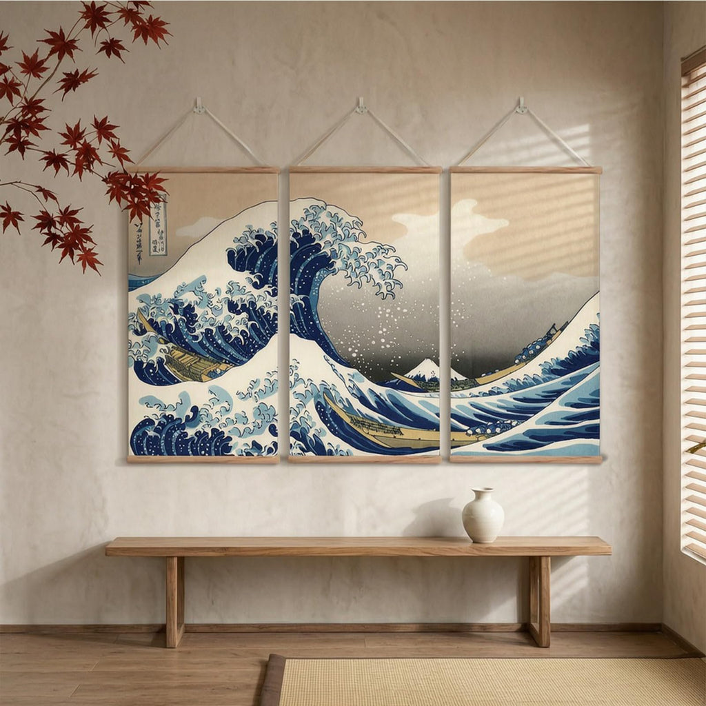 Traditional Japanese Scroll Wall Art - The Great Wave off Kanagawa