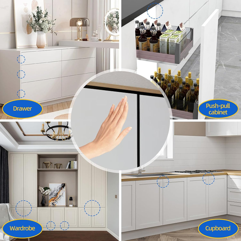 Magnetic Push Latch Heavy Duty Push to Open Cabinet Hardware Magnetic Touch Latches for Large Door Push Release Latches