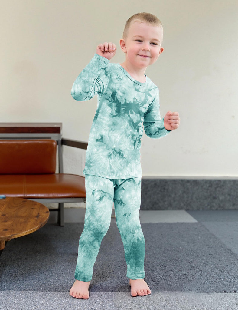 Kids Toddler Bamboo Rayon Pajamas Set Boys Girl Pjs(Blue&Green, )