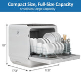 18" Portable Countertop Dishwasher with 152OZ Water Tank, 6 Preset Mode, Dishwasher Machine fits up to 12" plates