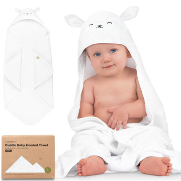 Hooded Baby Towel for Newborn, Baby Bath Towels (Lamb, 35x35)