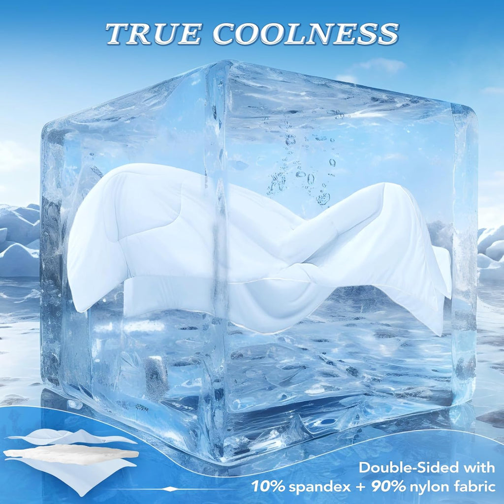 Cooling Comforter Queen Size - Cooling Blanket for Hot Sleepers and Night Sweats, Q-Max>0.45 Double-Sided Silky