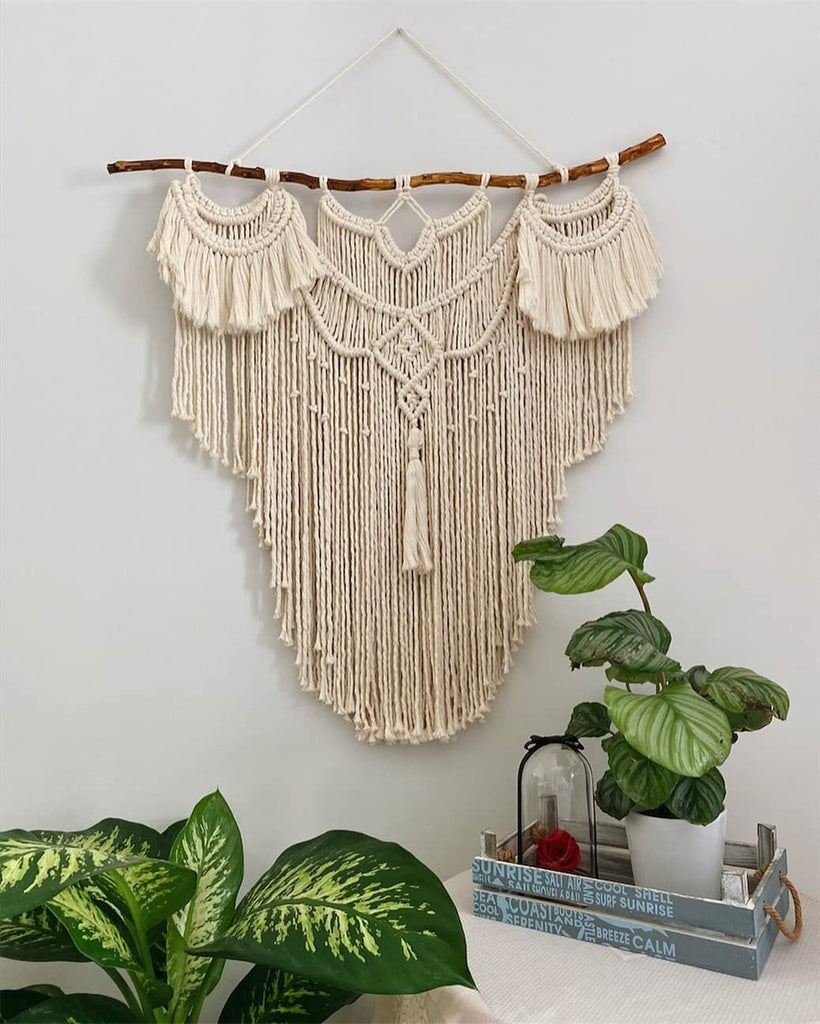 Large Macrame Wall Hanging Natural Driftwood Macrame Tapestry Above Headboard Boho Home Decor Living Room Apartment