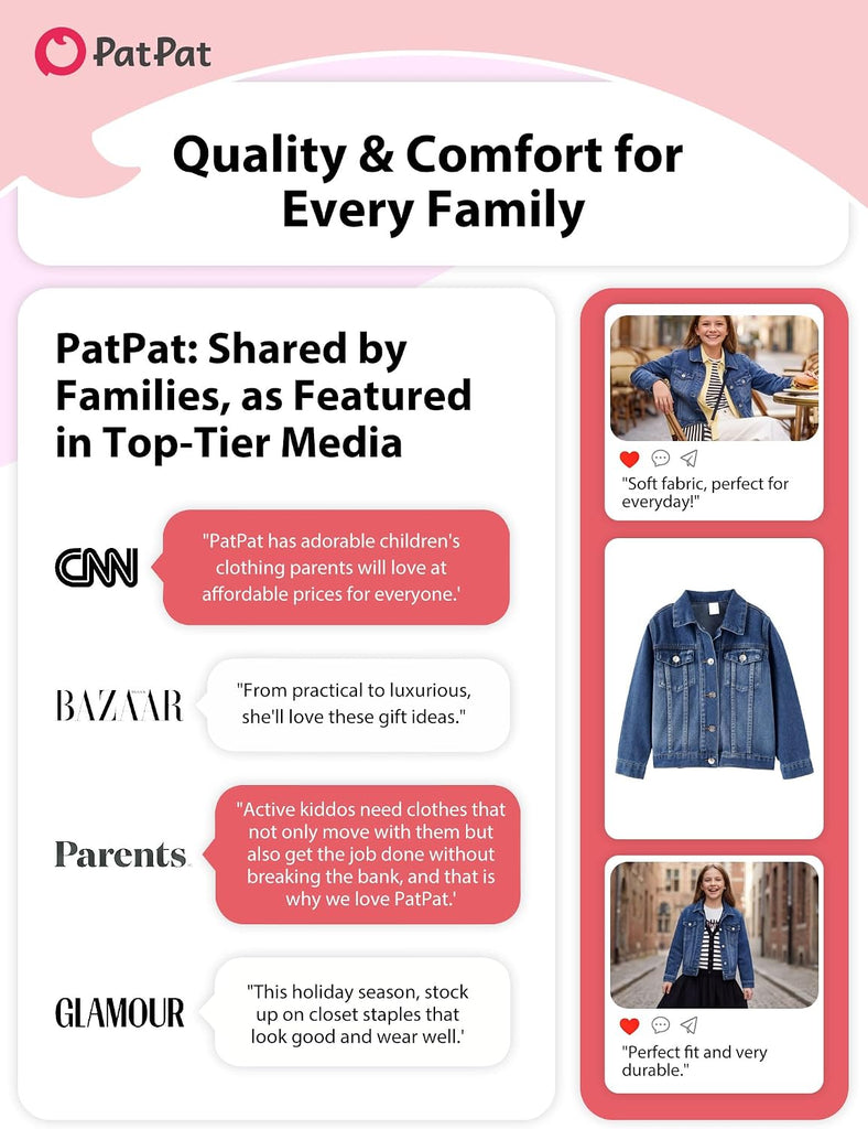 Girls Jean Jacket Long Sleeve Front Button Collared Denim Outerwear