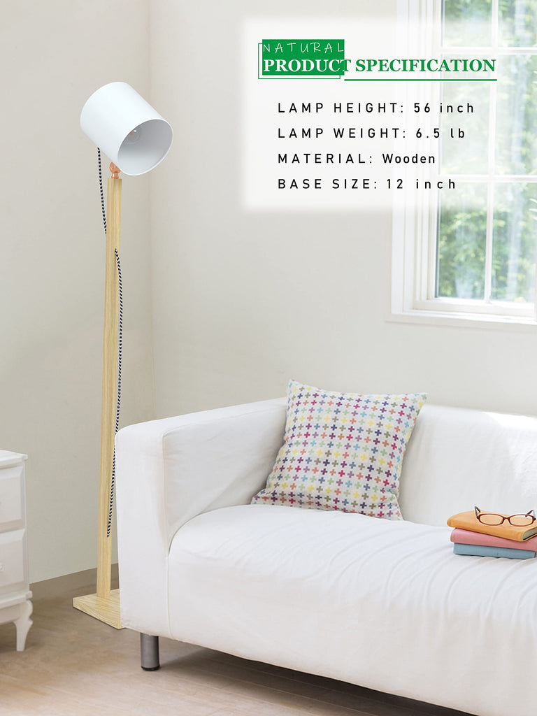 Wood Floor Lamp Standing Reading Light - Crius Series
