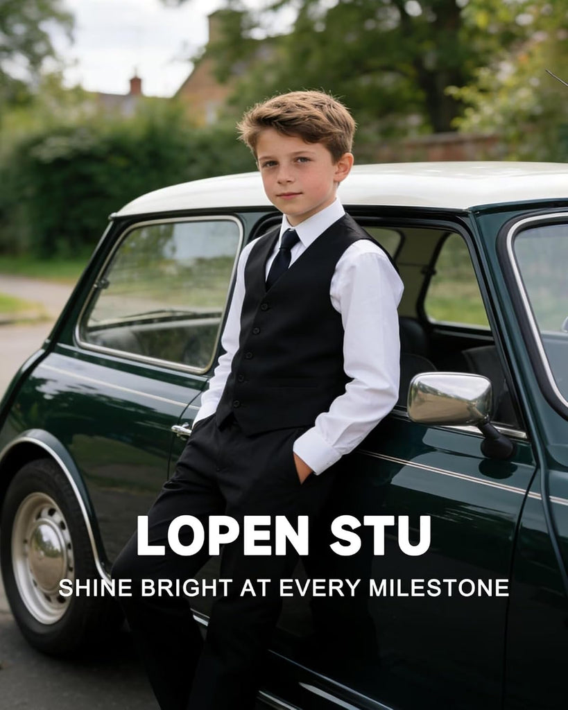 Boys Suit piece Kids Dress Vest Pants Shirt Tie Set Dress Clothes