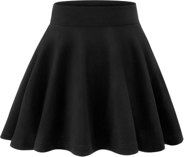 Girls Casual Mini High Waist Flared Pleated Skater Uniform Skirts