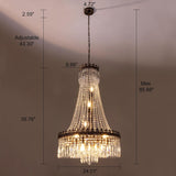 French Empire Crystal Chandeliers,9 Lights Rustic Farmhouse Chandelier,High Ceiling Light Fixture for Entryway,Antique Bronze Chandeliers for Dining Living Room,Foyer,Staircase,24" W x 40'' H A108-B0C1NGGQN8