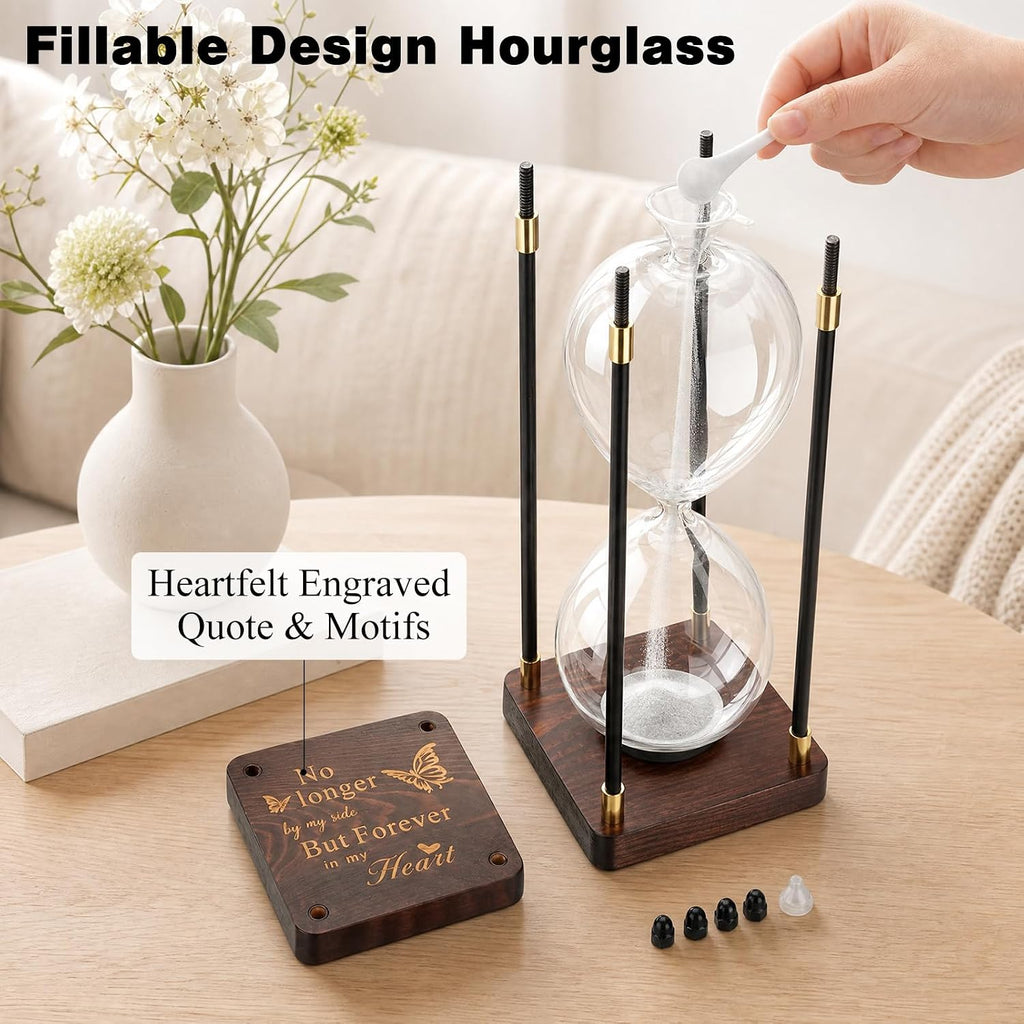 Personalized Hourglass Cremation Urns for Human Ashes, Fillable Memorial Hourglass Keepsake Urns for Ashes Small Urn