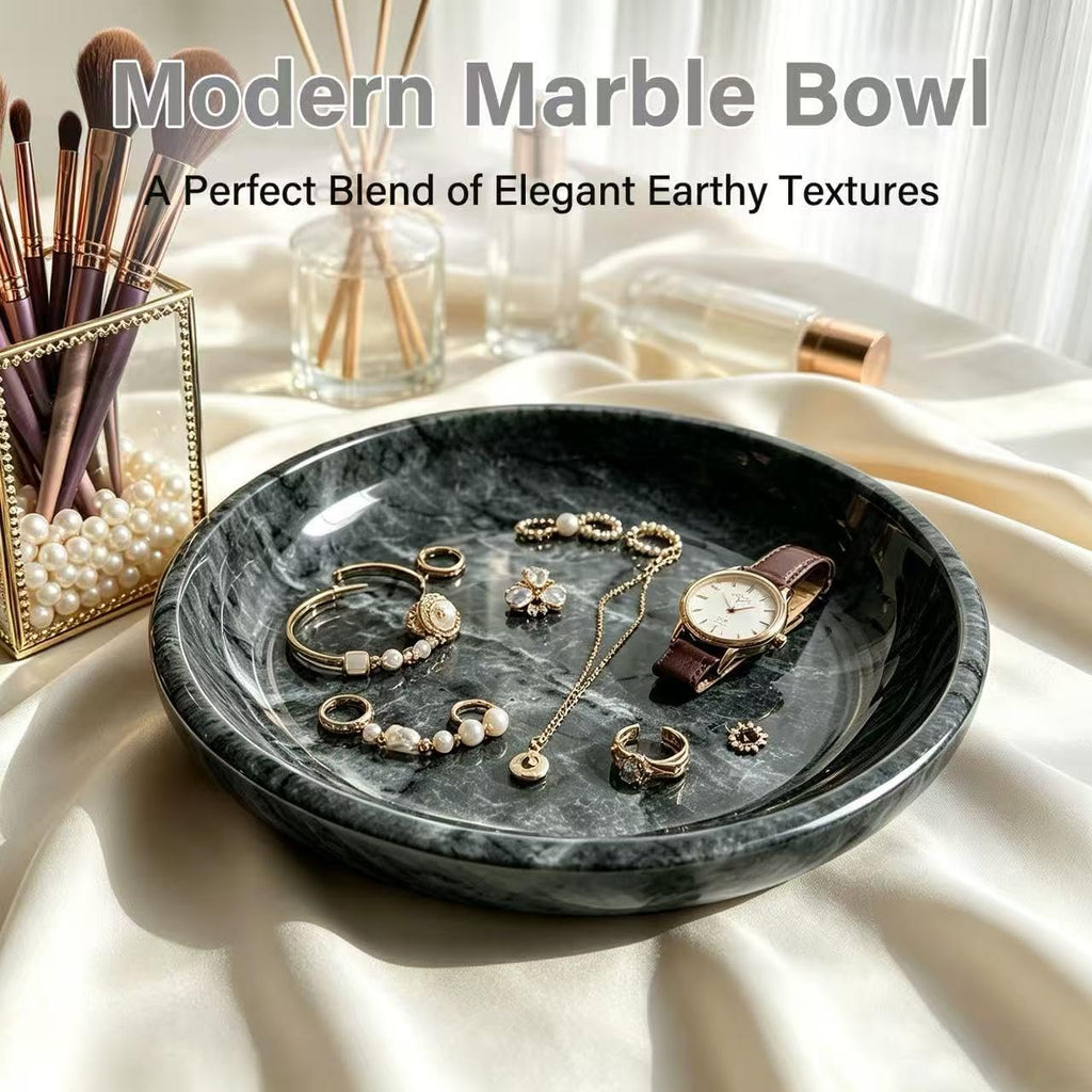 Natural Marble Bowl & Decorative Bowl,7.8" Multi-Purpose Decor Storage Dish | Modern Home Decor Key Bowl , Fruit