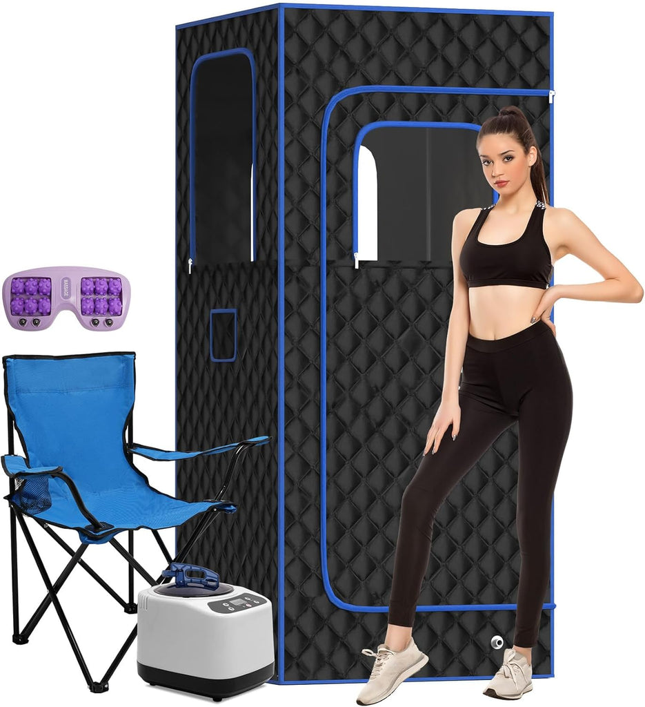Slendor Portable Sauna, Steam Sauna for Home, Sauna Box with 3L Steamer, Sauna Tent with Folding Chair