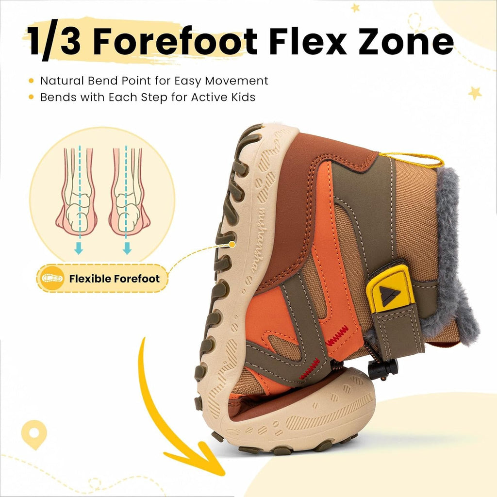 Kids Hiking Boots Boys Girls Winter Snow Boots for Cold Weather