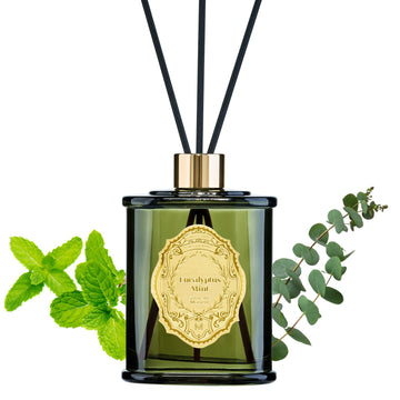 8.4 oz Large Reed Diffuser | Eucalyptus Mint Scent Oil Diffuser with Sticks | Bedroom Bathroom Living Room Decor