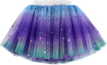 Girls Layered Rainbow Tutu Skirt Dance Dress Ruffle Tiered Clubwear