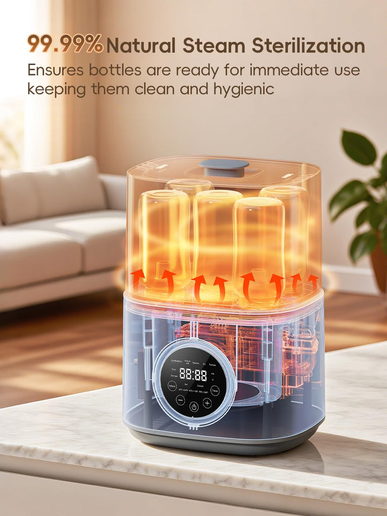 Feilizbebe Electric Steam Baby Bottle Sterilizer and Dryer and Warmer, Bottle Storage Sterile / Bottle Warmer /
