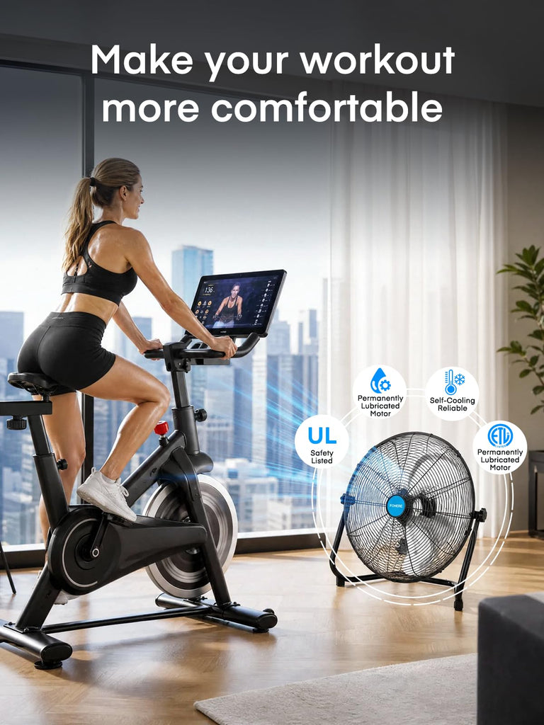 2-Pack 20-Inch High Velocity Floor & Wall Mount Fans, 4700 CFM