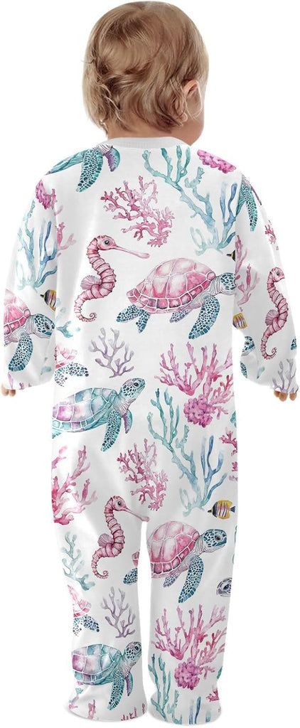 Baby One-Piece Footies Rompers Pajamas Cotton Footed Pjs for Sleep Play Boys Girls 3 6 9 12 18