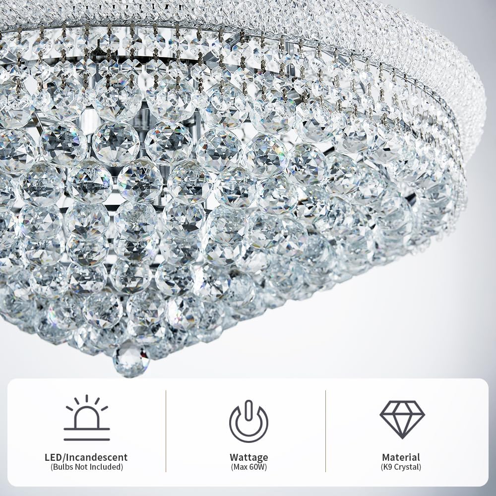 Large Crystal Chandelier Light fixtures - Diameter 31.5 inch, 3 Layers Chrome Ceiling Haning Chandeliers, Pendant Lighting for Living Room, Staircase, Foyer A108-B0CFLD74PV
