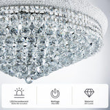 Large Crystal Chandelier Light fixtures - Diameter 31.5 inch, 3 Layers Chrome Ceiling Haning Chandeliers, Pendant Lighting for Living Room, Staircase, Foyer A108-B0CFLD74PV