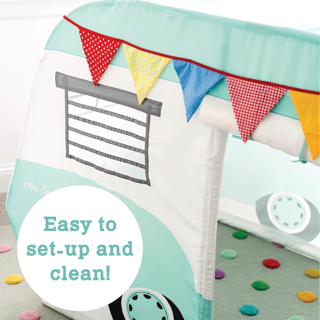 Camper Playhouse - Pretend, Indoor Fort for Kids - 43 x 55 x 36 inch Play Set Made of Cotton Canvas - Easy Assembly &