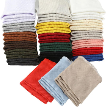 Finished Edge Ribbing Cuff Fabric for Sewing, Stretch Cotton Knit Rib Cuffs Replacement for Jacket Sweater Coat