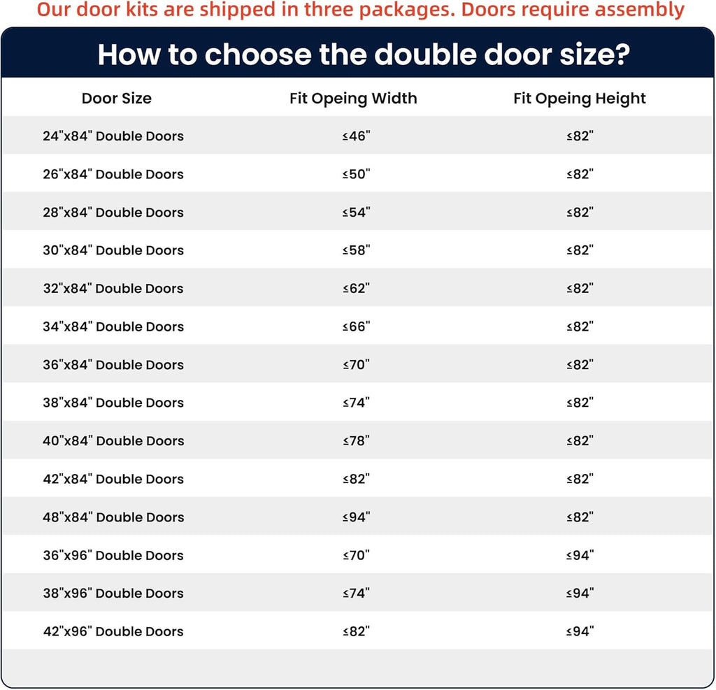 72 x 84 in (Double 36×84 Door) Glass Barn Door with 12FT Sliding Hardware Kit & Handle, Pre-Drilled 