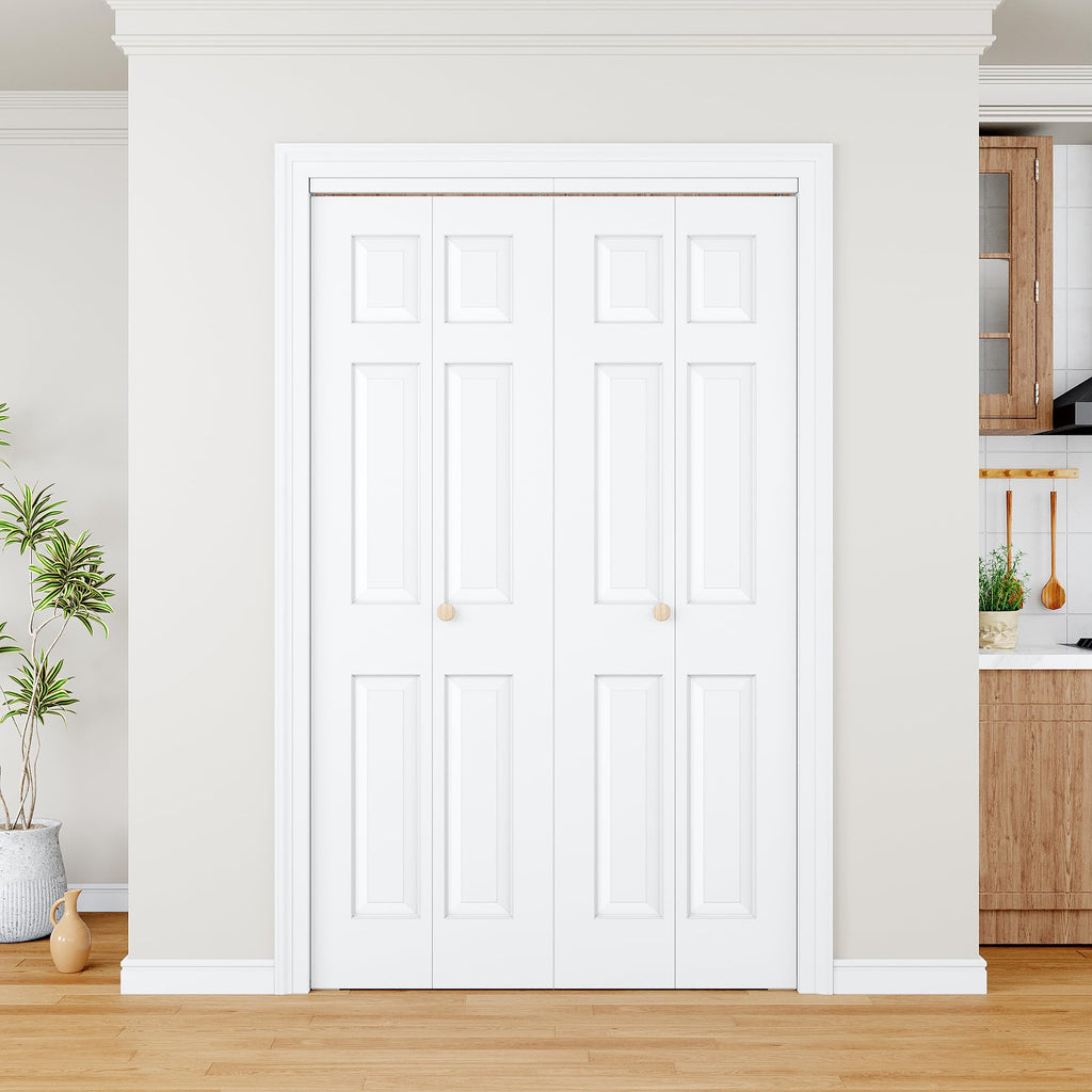 Bifold Door for 48" x80 Opening, 6-Panel Shaker Style Folding Door, Primed