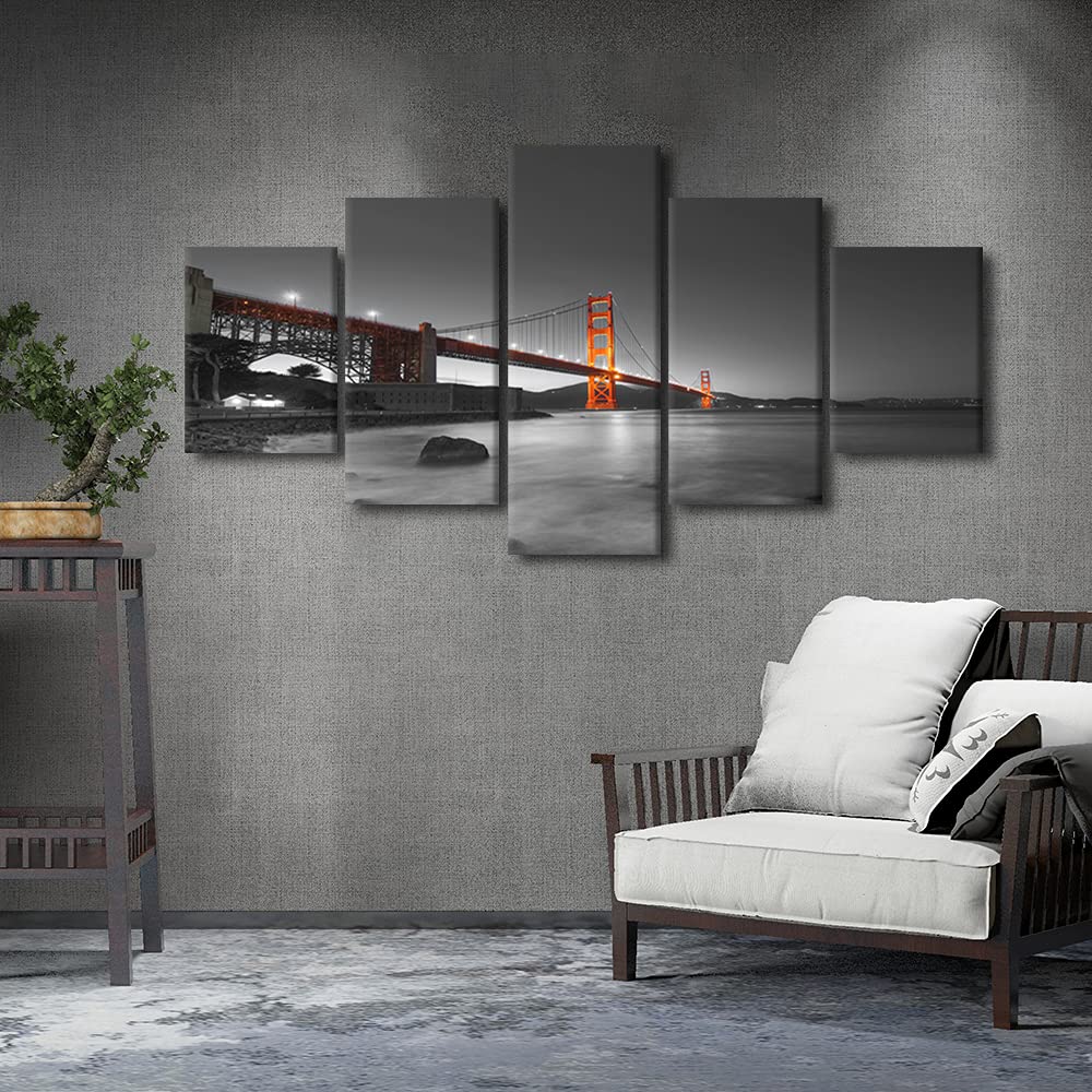 San Francisco Golden Gate Bridge Home Decor San Francisco Cityscape Poster Painting on Canvas San Francisco Skyline