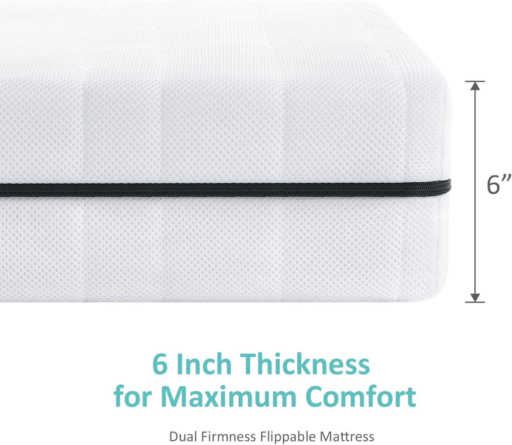 Crib Mattress, Breathable Dual Sided Memory Foam Toddler Mattress | Breathe-through 3D Spacer Cover, Removable &