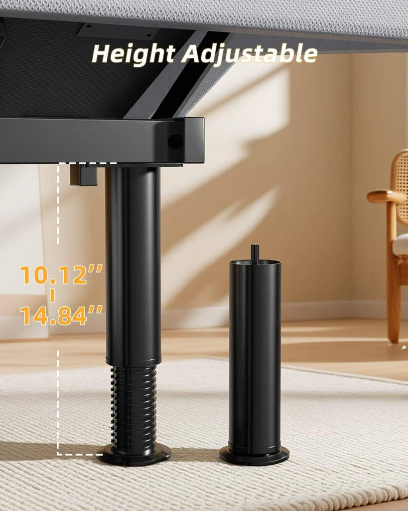 King Adjustable Bed Frame with Massage, Wireless Remote, Head Foot Incline, USB, Underbed Light - Heavy Duty