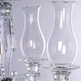 40" 5 Arm Premium Crystal Glass Taper Candle Holder Candelabra with Chandelier Chains