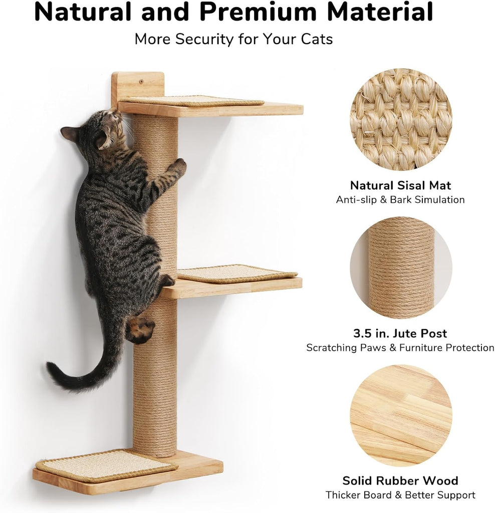 Cat Wall Shelves, 3 in 1 Transformable Cats Scratching Post