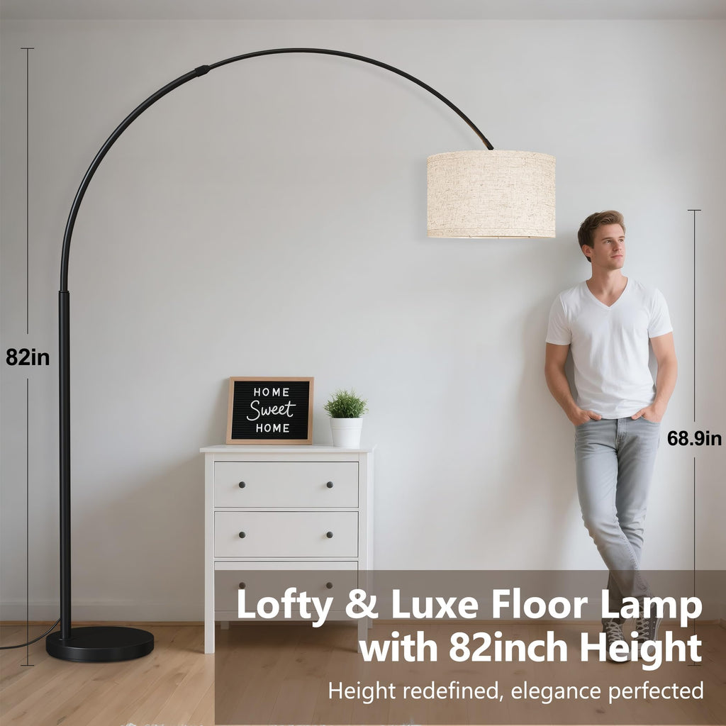 82" Tall Arc Floor Lamp, Large Standing Arched Lamp
