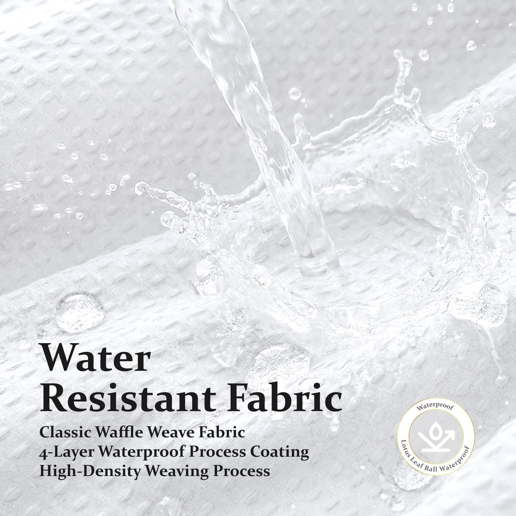 Extra Long Waffle Shower Curtain 256 GSM Fabric 72x90 White