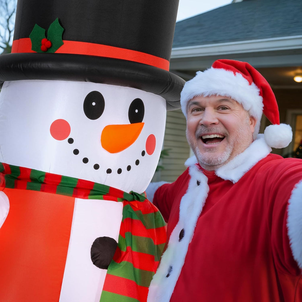 8 FT Christmas Inflatables Yard Decorations Snowman Outdoor, Giant Christmas Blow Ups Outdoor Decor Waterproof with