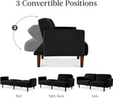 Best Choice Products 77" Mid Century Modern Boucle Loveseat Sofa, Couch, Convertible Sofa Sleeper Bed w/Real Wood