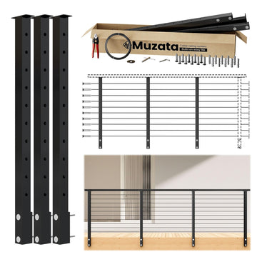 8-12ft Side Mount Modular Cable Railing Kit for Decks 36 Inch RW21