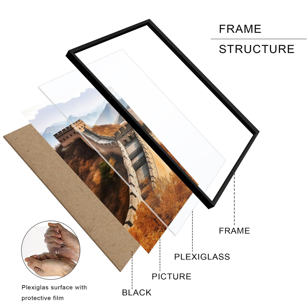20x28 Picture Frame, Poster Frame for Wall Mounting Display, Black