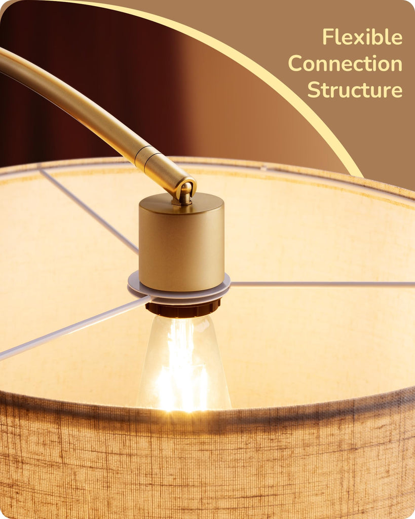 78.3" Gold Arched Floor Lamp with Remote, Modern Standing Lamp