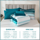 Dobuyly Teal Queen Comforter Set 7 Pieces