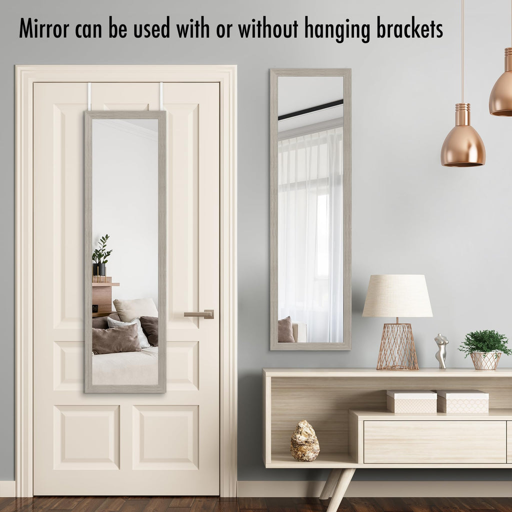 15x51 Over The Door Mirror - Hanging Full Length Mirrors with Engineered Wood - Modern Mirror - Mirrors for Wall